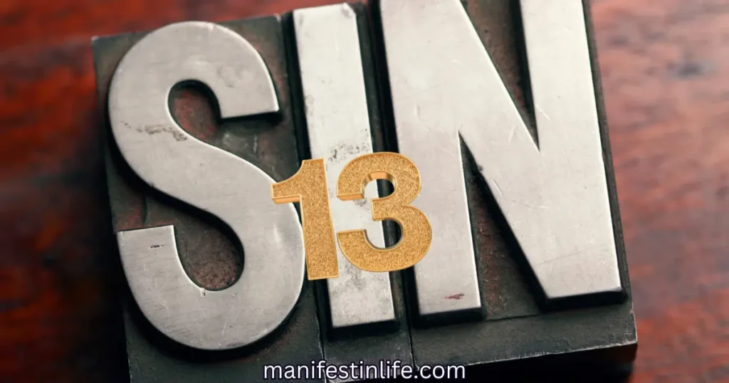 image showing 13 sins of the Bible